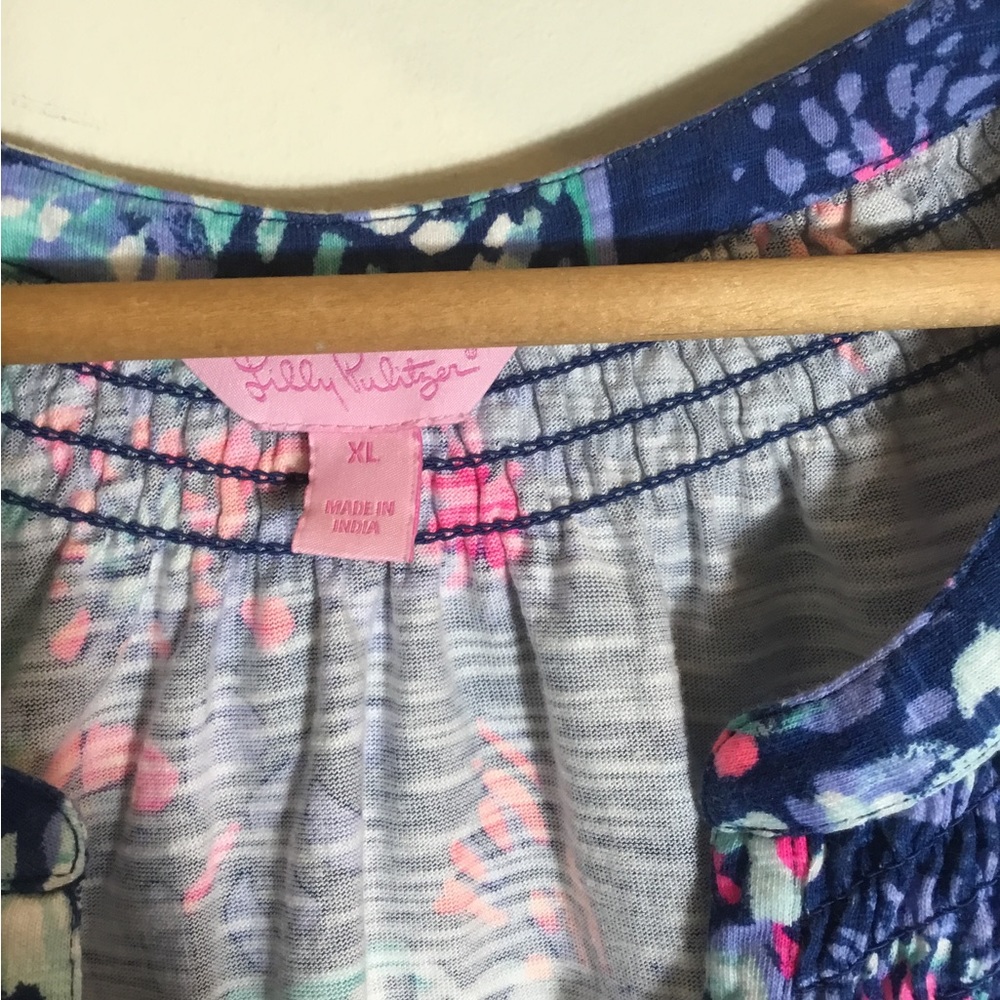 Lilly Pulitzer Blue and Pink Floral Tank Top - Picture 6 of 7
